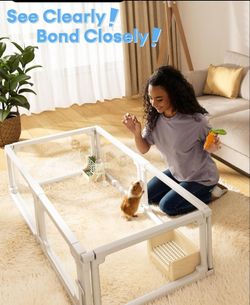 Small Animal Playpen with Clear Panels