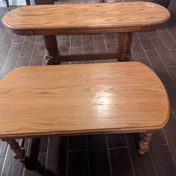 2 SOLID WOOD TABLES