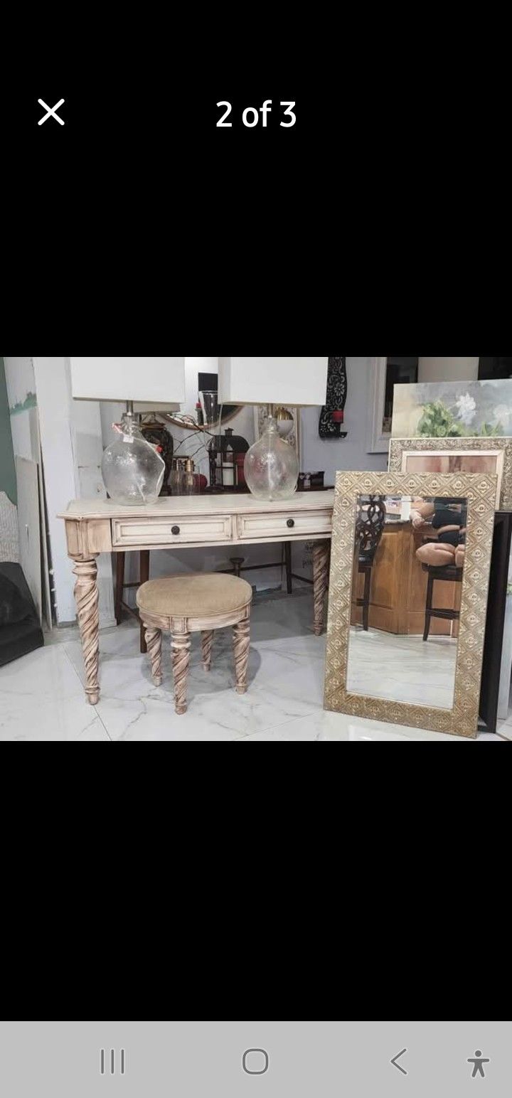 Entry Table With Stool And Mirror 52 Long 30 Higth