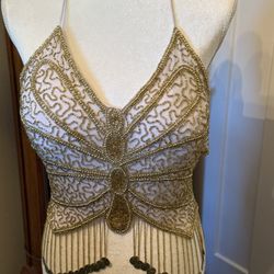 Beaded Butterfly Halter Top