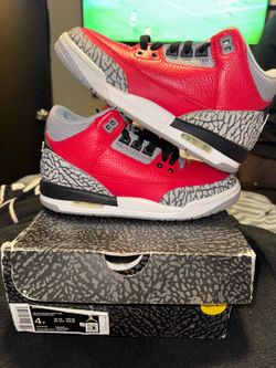 Jordan 3”Fire Red” Size 4Y/ 5.5W