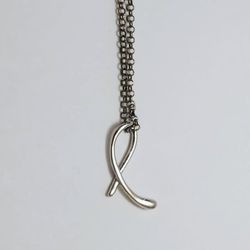 GOOD CONDITION! Sterling Silver Letter Necklace