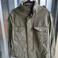 Men's Green Military Style Jacket sz 40 (38 - 40 Medium)