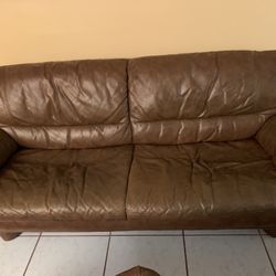 Sofa &Love Seat Tan Leather Couch