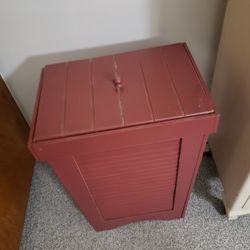 Red Wood Storage/ Trash Bin 
