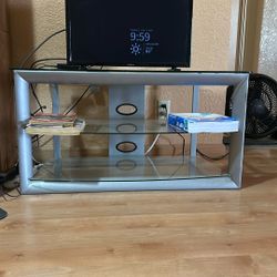 Three Glass Shelf Tv Stand 