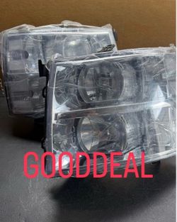 FIT 2007-2014 Chevrolet Silverado Chrome clear Headlight Pair