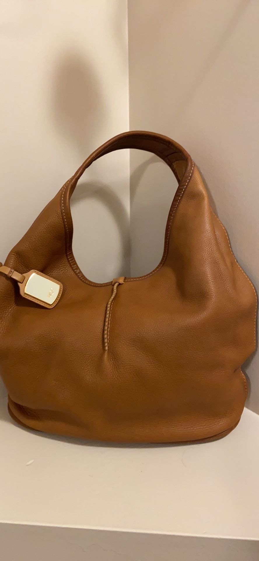 Beautiful Luggage Colored Leather UGG Handbag 