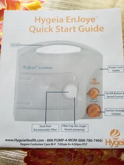 HYGEIA, EnJoye Cordless Double Electric Breast Pump, Deluxe Tote,Extra Parts New