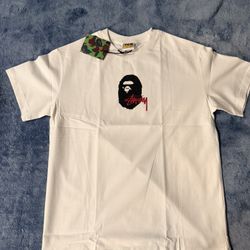 White Stussy Bape Shirt 