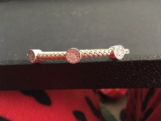 Gold over 925 white CZ bangle