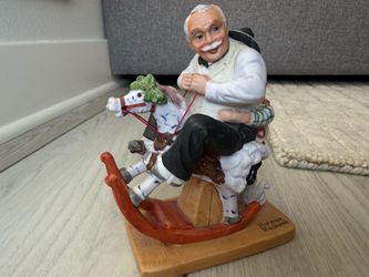 The 12 Norman Rockwell Porcelain Figurines: Gramps at the Reins Grandpa Vintage Handcrafted Japan 1980