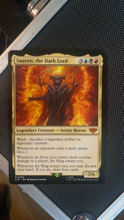 Sauron, the Dark Lord card from the Magic: The Gathering set The Lord of the Rings: Tales of Middle-earth.