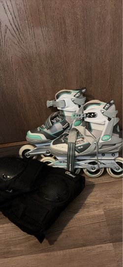 Roller Derby Aero Inline Skates + Full Protective Pad Set & Bag