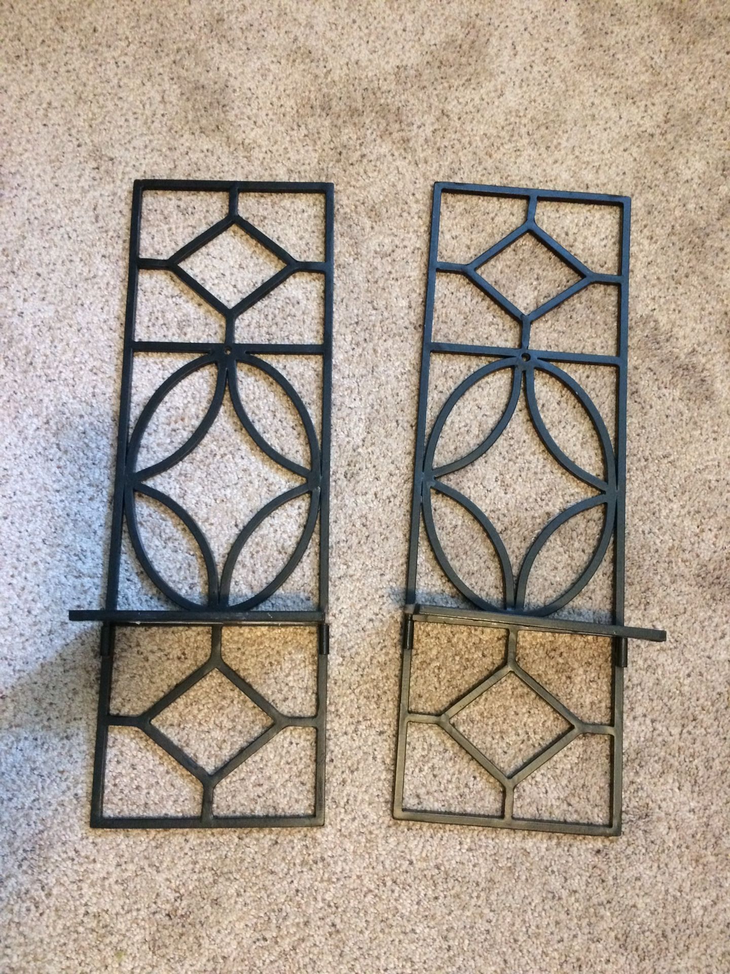 Metal wall decor / shelves - set of 2