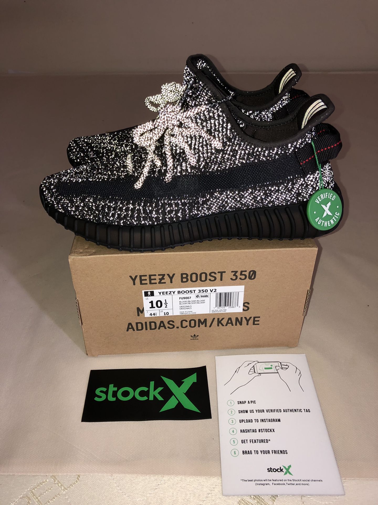 Yeezys black static reflective