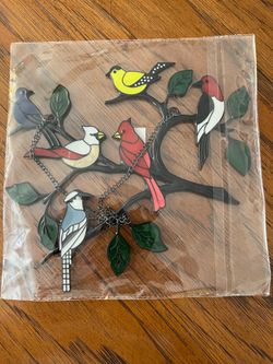 Beautiful New Hanging Bird Stained (Painted) Window Panel