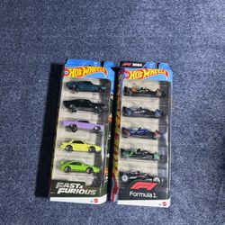 Fast & Furious & Formula 1 Racing Hot Wheels 5Pack  *price for both*