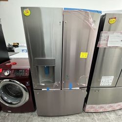 GE NEW STAINLESS STEEL 3 DOOR FRIDGE