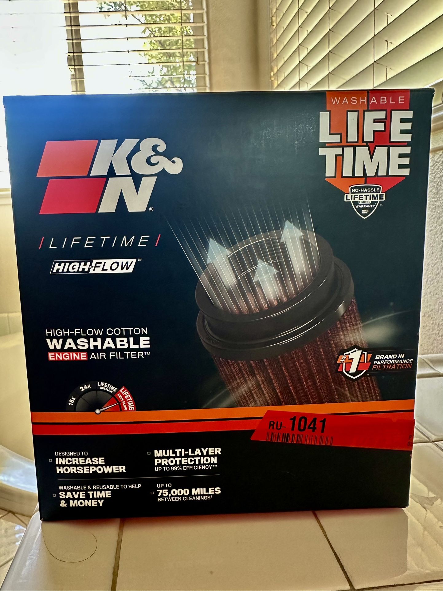 K&N High-Flow Original Lifetime Universal Clamp-On Air Filter