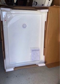 48”X34” Shower Base Corner Left Drain In White