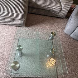 Glass coffee table