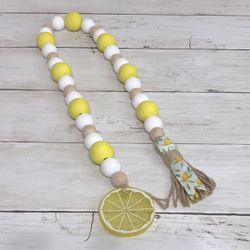 NEW Handmade 29” Summer Lemon Beaded Garland