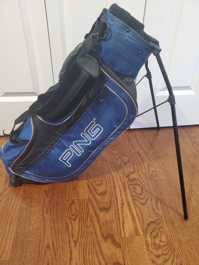 PING PAL KIDS Carry Stand Golf club Bag Blue with harness - No Rain Cover