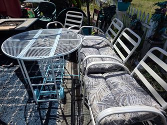 Vintage patio sets inova chairs and wrought iron  tabke drop leaf w