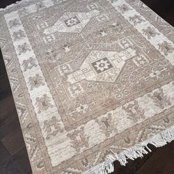 Taupe 5x8 Oriental Fringe Area Rug