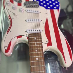 Trinity River American Flag Electric Guitar 