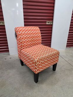 Mid-Century Modern Orange Geometric Slipper Chair – Simmons Upholstery