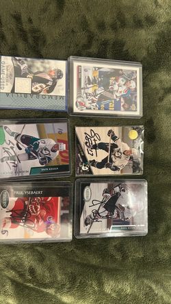 NHL Signed hockey cards and game used
