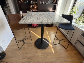 West Elm Marble Bar Table And West Elm Bar Stools