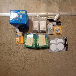 cadete thermostat, ligth switch dimmer, closet door hangers, motion activation ligth etc.
