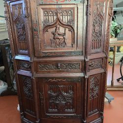 Beautifully Carved Antique Sacristy Cabinet