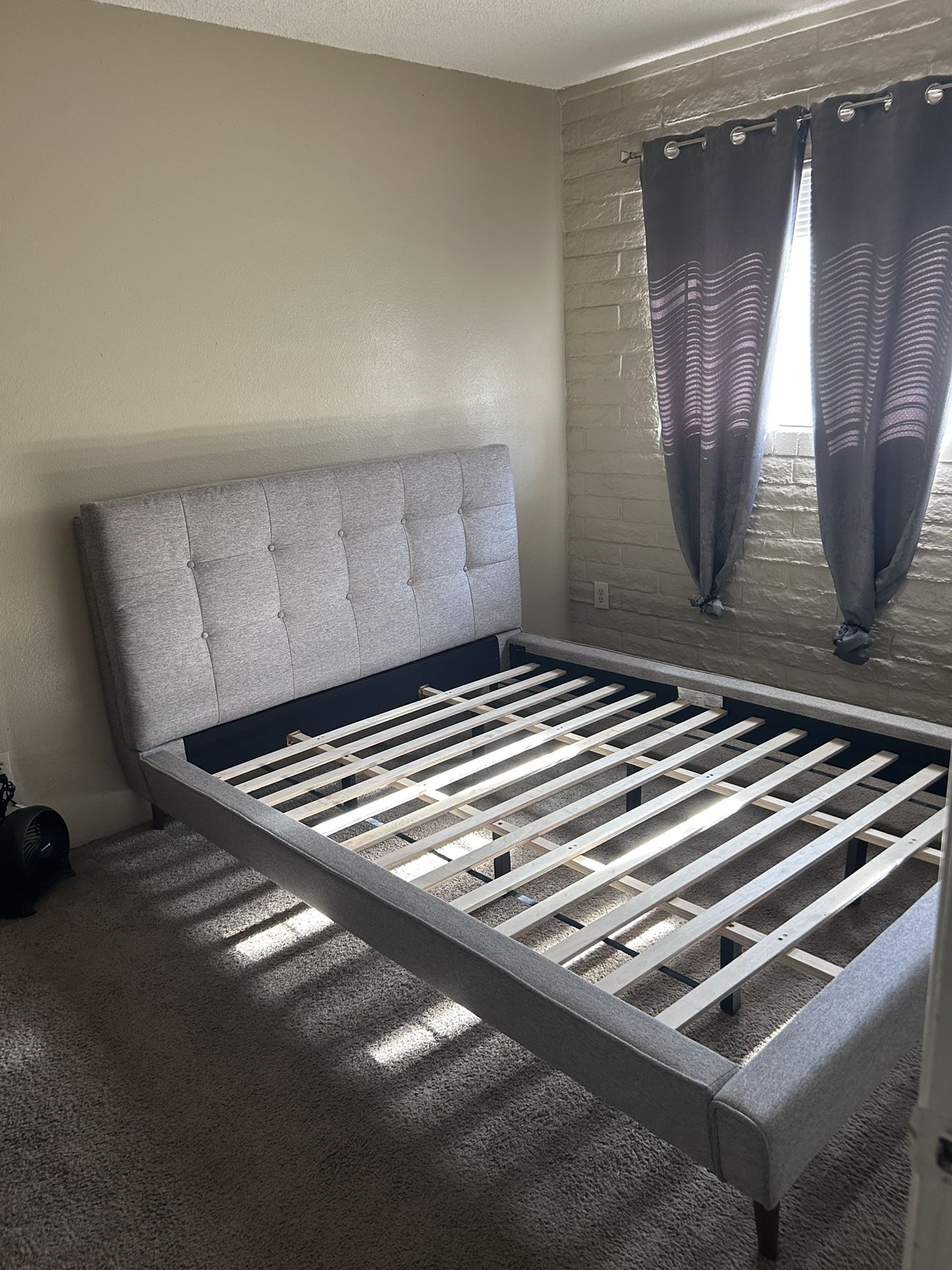 grey queen size bed frame