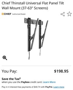 TV wall mount 37-63” up to 100 Lbs ,CHIEF Thinstall ultra low profile