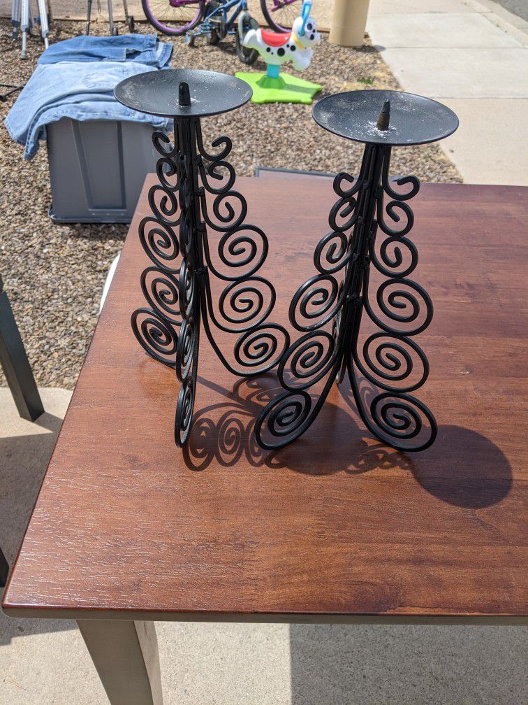 Black candle holders