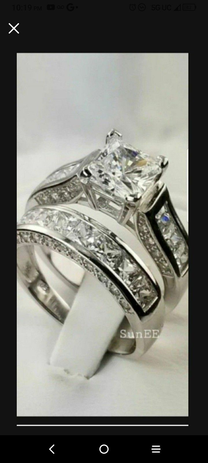 ❤Womens Wedding Engagement Ring Set Princess White Cz 925 Sterling Silver Sz 5 10❤