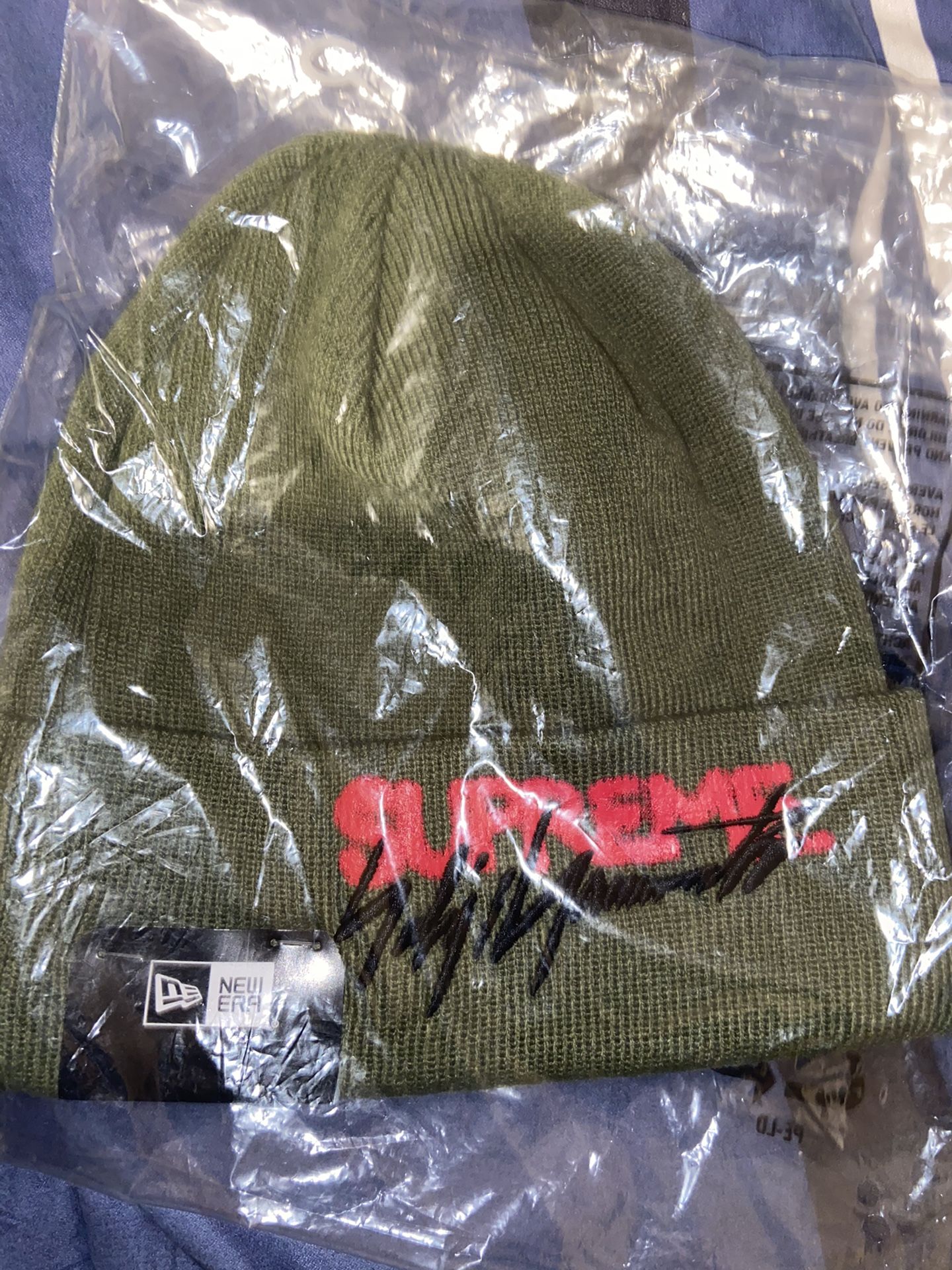 Supreme x Yohji Yamamoto Olive New Era Beanie FW20