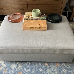 Crate&Barrel Textured Weave Storage Ottoman - Take Home Today