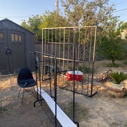 Double Clothes Rack With Shelves 
