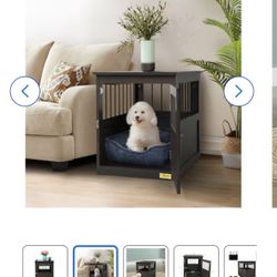 Coziwow Wooden Dog Crate End Table Pet Crate Dog Cage House, Brown