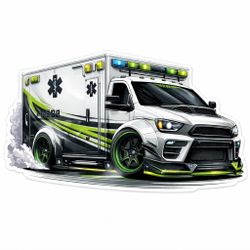 4” Ambulance JDM Street Racing Tuned Paramedic Sticker EMT ER EMS Car Decal