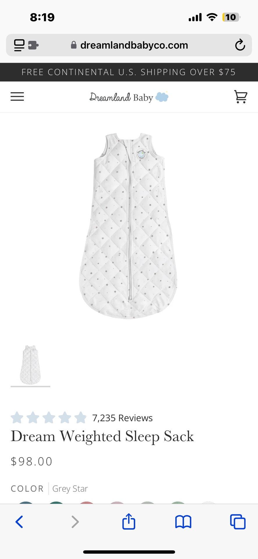 Dreamland Baby - Weighted Sack 6-12 Months 