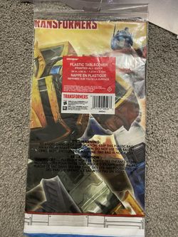 Transformer Happy Birthday Sign & 1 Table cover 
