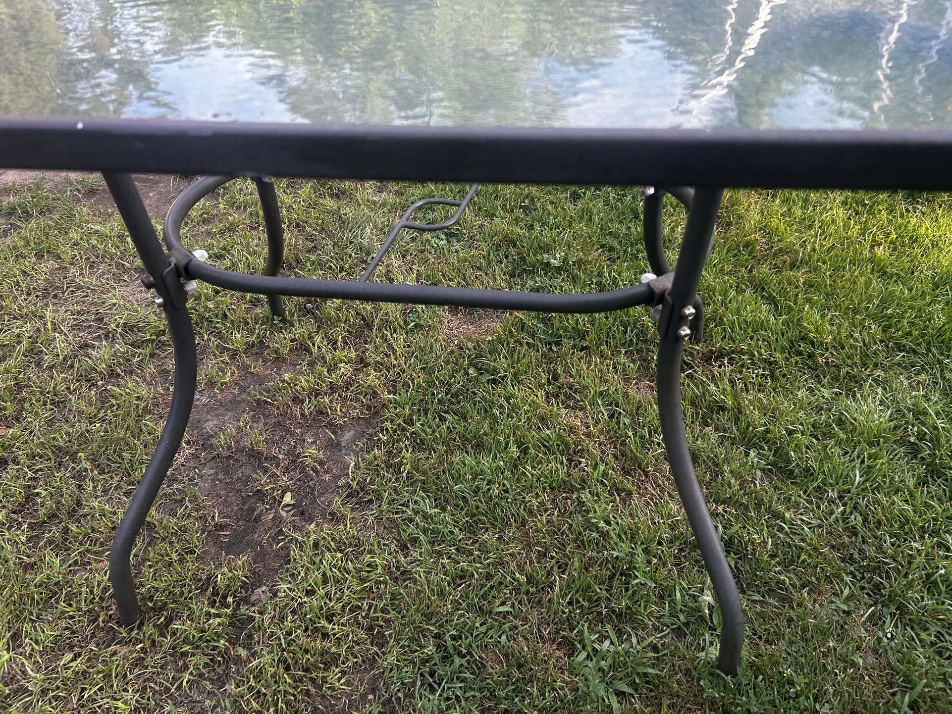 Patio Table Glass Top 38X32 Great Shape 