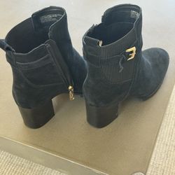 New Black Suede Heeled Boots – Size 9M – Never Worn!