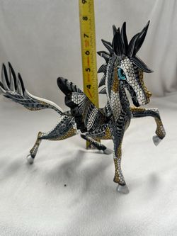 Mexican Oaxacan Winged Pegasus Alebrije Horse, Hand-Carved and Hand-Painted Wood